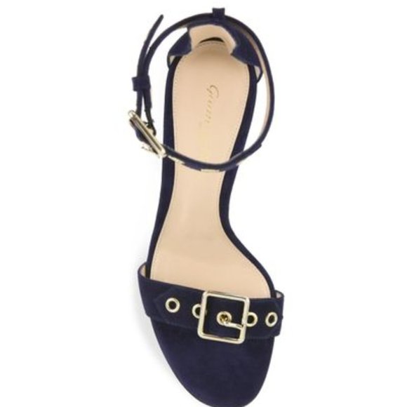 Gianvito Rossi Shoes - Gianvito Rossi Blue Hayes Buckle Suede Sandal ONE